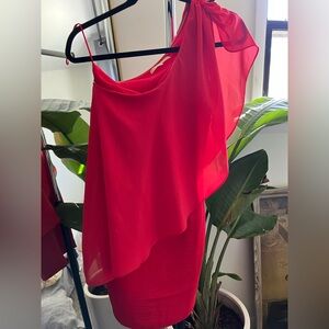 Gianni Bini Vibrant One Shoulder Conrad Red Dress